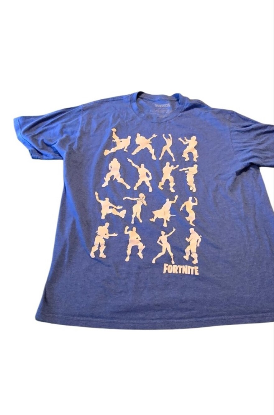 Fortnite Blue Men's Graphic Tee Size XL i45